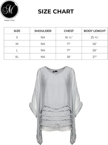 Vista 4 de M Made in Italy Blusa con cuello redondo en capas con volantes para mujer