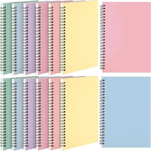 Vista 18 de Leelosp 12 cuadernos pequeños en espiral forrados en espiral, cuaderno con rayas universitarias, cubierta de papel kraft encuadernado con alambre