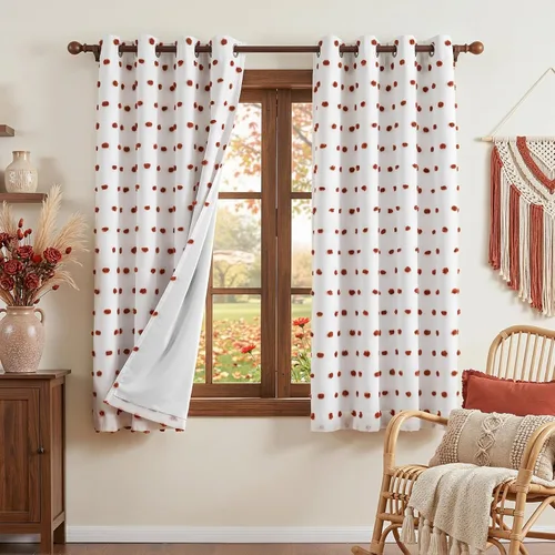 Vista 11 de MYSKY HOME - Cortinas opacas rosadas para dormitorio de niñas de 54 pulgadas de largo, cortinas cortas para tratamiento de ventanas, 100% cortinas