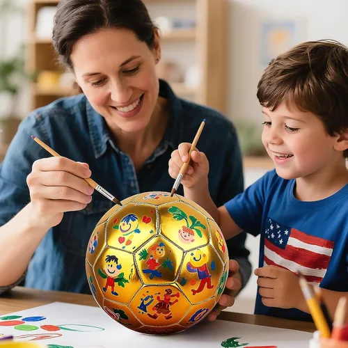 Vista 3 de Balón de fútbol Tamaño 3 4 5 Manualidades DIY Niños Niñas Adultos Regalo de Cumpleaños con Bomba Aguja Entrenamiento Práctica