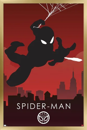 Vista 15 de Trends International Marvel Heroic Silhouette - Póster de pared de Spider-Man, 22.375 x 34 pulgadas, versión sin marco
