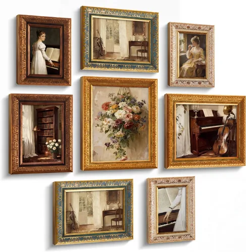 Vista 12 de Novabright 8 portarretratos vintage de bronce (8 x 10, 5 x 7, 4 x 6)