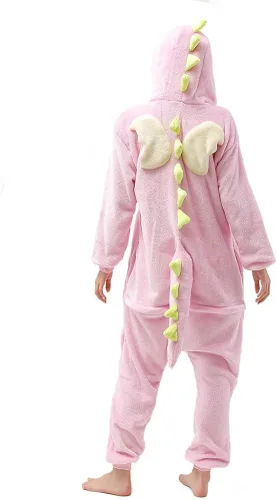 Vista 5 de Afoxsos Pijama de dinosaurio verde para mujer, disfraz de cosplay