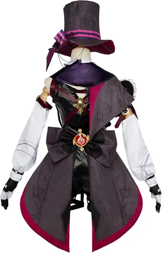 Vista 5 de YJCOS Fontaine Lynette - Disfraz de cosplay para mujer, vestido de Halloween, uniforme con cola