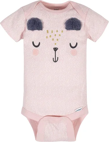 Vista 2 de Gerber Onesies Paquete de 8 mamelucos de manga corta para niñas bebés