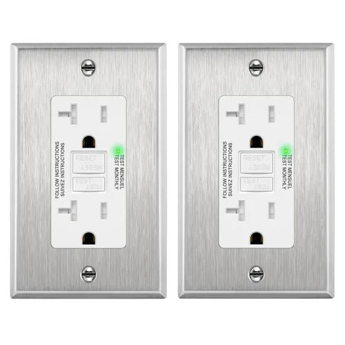 Vista 28 de TG Salida GFCI de 20 amperios, receptáculo eléctrico resistente a Negro