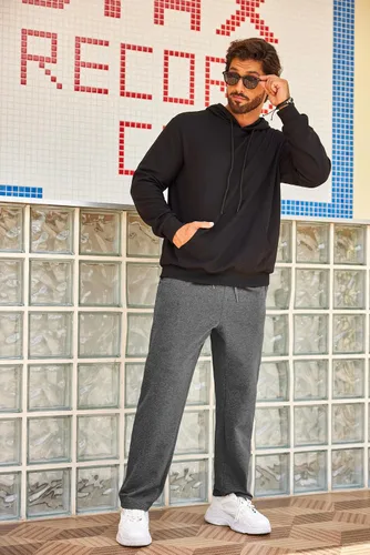 Vista 4 de COOFANDY Pantalones deportivos de algodón para hombre, pantalones de descanso con parte inferior abierta, pantalones ligeros casuales con bolsillos
