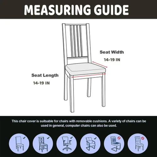 Vista 2 de Funda de asiento impermeable para sillas de comedor, extraíble, lavable, tapizada, protectores de asiento de silla resistentes al agua, fundas