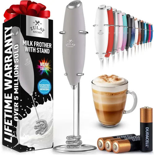 Vista 331 de Zulay Milk Boss Espumador de leche potente manual, hace espuma para latte, batidor para mezclar bebidas, café, miniespumador para capuchino, frappé