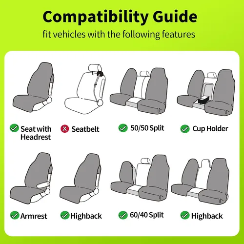 Vista 7 de Leader Accessories. funda universal para asiento delantero de auto, camión, vehículo todoterreno
