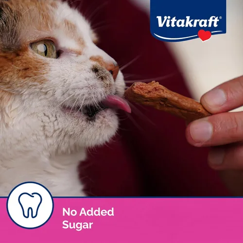 Vista 4 de Vitakraft PurrSticks - Golosinas suaves nutritivas y saludables para gatos, palitos de carne asada al horno suavemente para gatos con 70% de carne