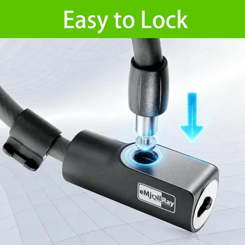 Vista 4 de Bloqueo de scooter de 4 pies – Bloqueo de cable antirrobo con soporte de montaje, se adapta a scooter eléctrico, bicicleta de carretera, bicicleta