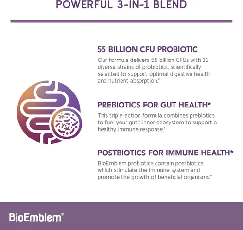 Vista 6 de BioEmblem Complejo triple de magnesio y probióticos para mujeres y hombres