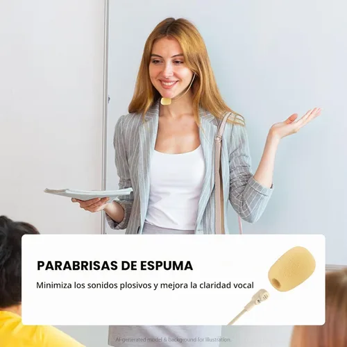 Vista 6 de NEEWER Auriculares de micrófono, pista mono para amplificador de voz con cable, conector TRS estándar de 0.138 in para profesores, entrenadores