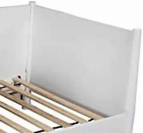 Vista 6 de Benjara - Sofá cama doble de madera moderna de mediados de siglo con patas redondas, color blanco