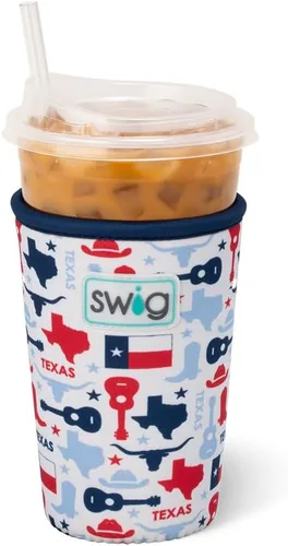 Vista 5 de Swig Life Funda Mediana para Taza de Café Helado Coolie, Funda Aislante de Café Helado Estándar de 22oz con Asa, Funda Aislante de Neopreno Coolie