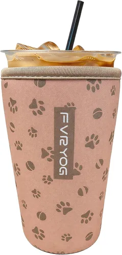 Vista 106 de Fundas de neopreno reutilizables aisladas para café helado, fundas para tazas de café helado, fundas para bebidas heladas y calientes