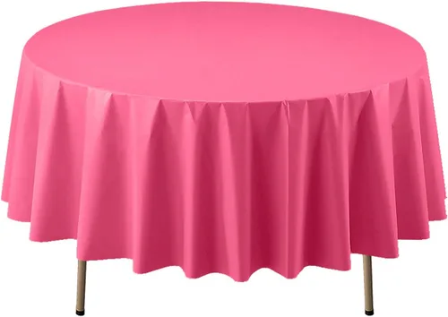 Vista 33 de Party Essentials Mantel redondo de plástico desechable de 84 pulgadas, 3 unidades, color negro