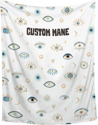 Vista 8 de Manta contra el mal de ojo para recién nacidos, manta de envoltura ultra suave, manta energética, de felpa, ligera, acogedora y transpirable, manta