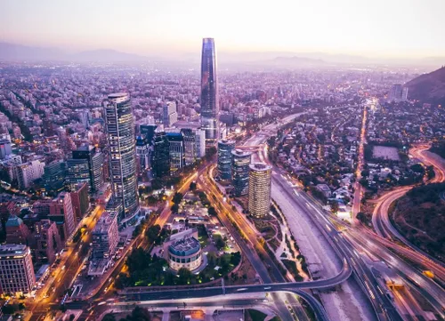 Vista 2 de Noah Jigsaw Puzzle Amazing Aerial Cityscape of Santiago de Chile 1000 piezas