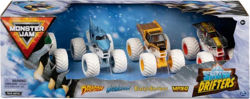 Vista 5 de Monster JAM - Paquete de 4 vehículos fundidos a presión 1:64 - 4 auténticos Monster Trucks Official Show Monster Jam Vehículos para coleccionar