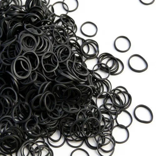 Vista 2 de BEBEEPOO - Mini bandas elásticas negras de goma para el cabello con una caja, 2500 bandas de goma negras pequeñas para el cabello, suaves, sin