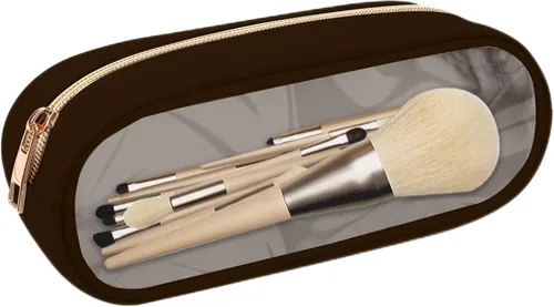 Vista 28 de izuzta Nylon Lager Pequeño Slim Mini Maquillaje Bolsa Organizador, Beige, Viajes
