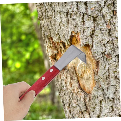 Vista 7 de Angoily Cuchillo de afeitar para carpintería, herramienta de mano para descortezar, herramienta de madera para descortezar, corteza, corteza
