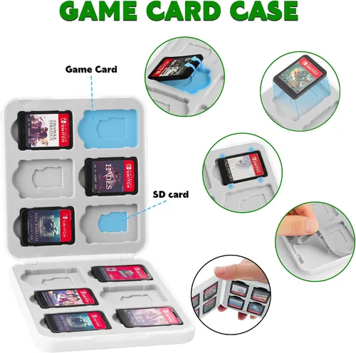 Vista 4 de GLDRAM Funda de transporte Zelda para Nintendo Switch y OLED, kit de accesorios de luz con funda de viaje impermeable para interruptor, soporte
