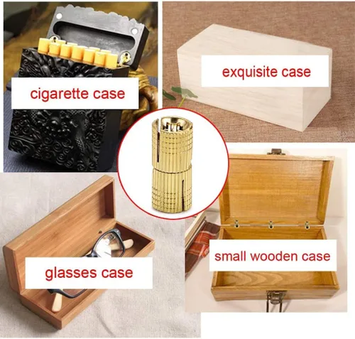 Vista 2 de 4 unids/paquete de bisagras ocultas de latón oculto barril caja de madera ángulo de apertura de 180 ° para bricolaje joyero artesanal