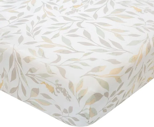 Vista 30 de Crane Baby Sábana bajera, sábana bajera ajustable de algodón suave para cunas y guarderías, cobre beige, 28 pulgadas de ancho x 52 pulgadas de alto