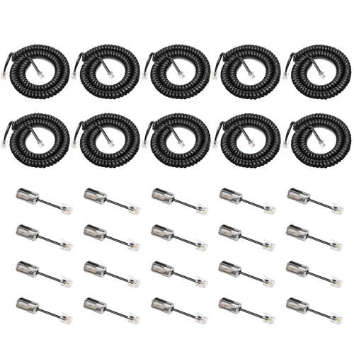 Vista 10 de Uvital Desenredador de cable para teléfono celular, 1 paquete de cable de teléfono fijo de 8 pies sin enrollar (1.2 pies en espiral) y 1 paquete
