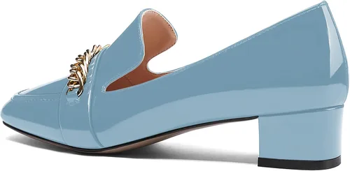 Vista 7 de MODENCOCO Zapatos de tacón bajo y grueso para mujer, con punta cuadrada, de 1.5 pulgadas