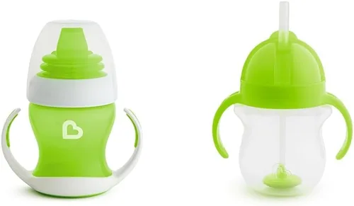 Vista 14 de Munchkin® Gentle™ Transition Sippy Trainer - Tazón de 4 onzas, paquete de 2, cuencos de succión azules y Stay Put™ para bebés y niños pequeños