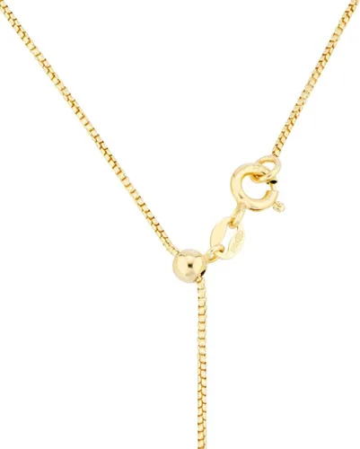 Vista 2 de Miabella 925 Sterling Silver or 18Kt Yellow Gold Over Silver Italian 1mm Adjustable Solid Thin Bolo Box Chain Necklace for Women Made in Italy