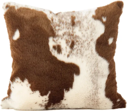 Vista 6 de SARO LIFESTYLE Almohada de piel sintética con diseño de piel vaca, solo funda