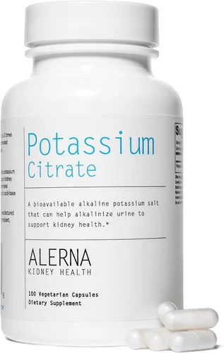 Vista 2 de Citrato de potasio 99 mg Suplemento dietético – Suplemento mineral de potasio para el equilibrio de electrolitos y soporte normal del pH – 100