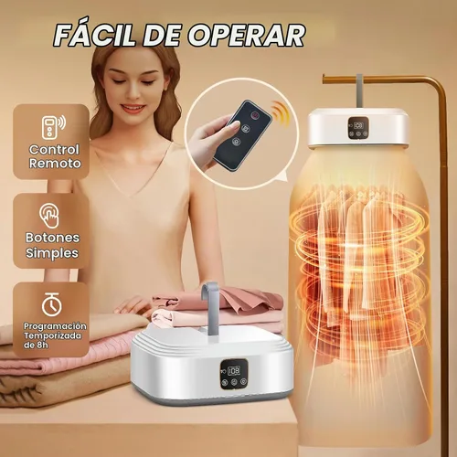 Vista 5 de Secadora de ropa portátil, mini secadora para lavandería, pequeña secadora eléctrica compacta plegable para viajes, RV, hogar y apartamento