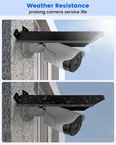 Vista 2 de Cubierta universal de protección contra la lluvia del sol, cubierta de techo protectora de metal para cámaras de seguridad Bullet & Dome