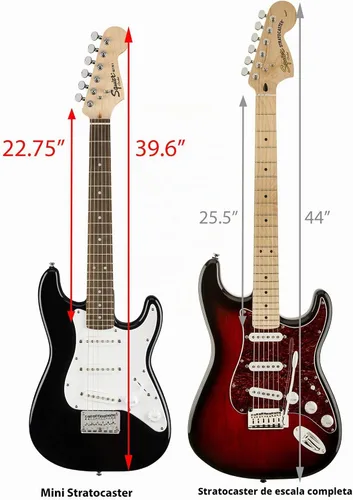Vista 5 de Fender Squier Guitarra Eléctrica Mini Strat de Tamaño 3/4 para Niños Paquete de Aprender-a-Tocar con Correa, Púas, Lecciones en Línea de Fender Play