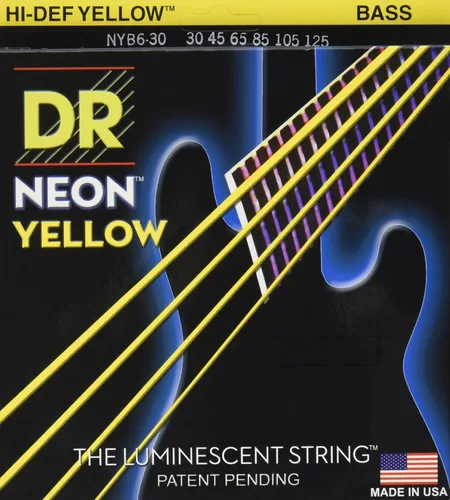 Vista 23 de DR Strings NEON - Cuerdas para bajo eléctrico, 0.045-.105, medianas, color rojo