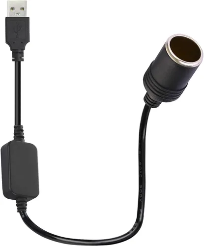 Vista 3 de USB A macho a 12 V encendedor de cigarrillos de coche hembra convertidor de cable USB adaptador de encendedor de cigarrillos para coche grabadora