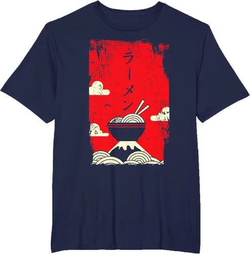 Vista 67 de Ramen Noodles Camiseta de arte japonés, Negro