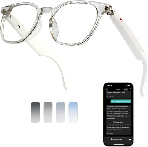 Vista 11 de Lentes de traducción Bluetooth inalámbricos inteligentes AI para hombres/mujeres con altavoces/Bluetooth y más de 140 idiomas traducción