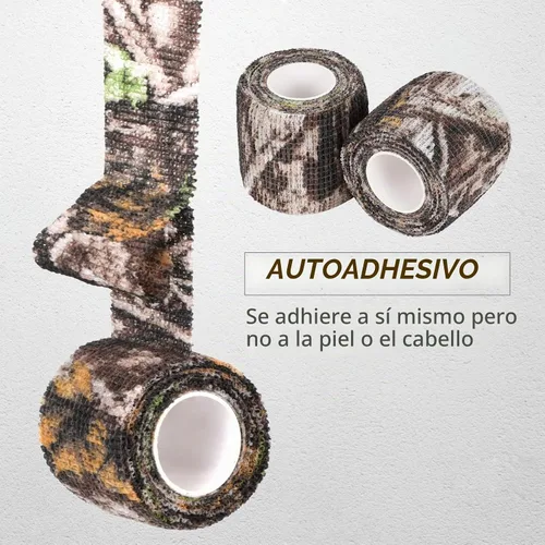 Vista 3 de 12 rollos de cinta de camuflaje de camuflaje de vendaje autoadhesivo de 2 pulgadas x 5 yardas, envoltura protectora de camuflaje autoadhesiva