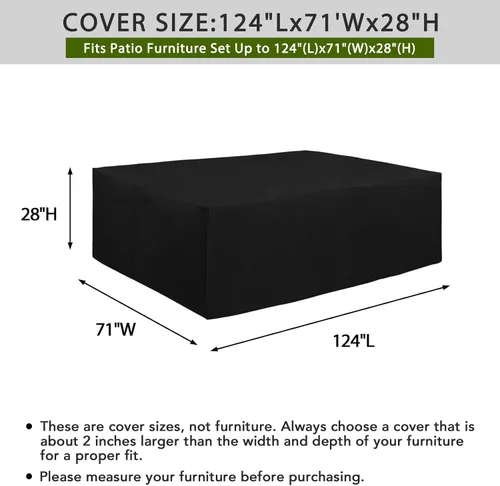 Vista 2 de Easy-Going Funda resistente 600D para muebles de patio, juego de mesa y silla rectangular al aire libre, funda impermeable para exteriores