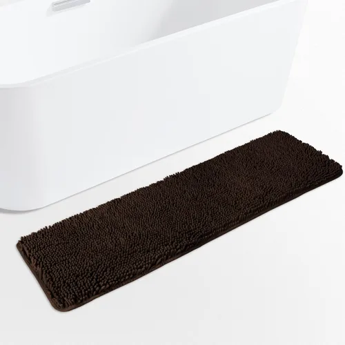 Vista 239 de Yeaban Alfombra de pasillo de baño de 24 x 72 pulgadas, antideslizante, alfombra de baño larga de felpilla gruesa, absorbente y lavable, alfombra