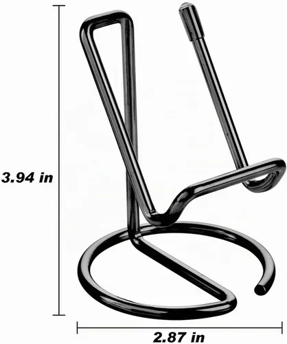Vista 2 de ROPOSY Soporte de teléfono celular para escritorio, bonito soporte portador de metal negro para teléfono celular, accesorios de escritorio