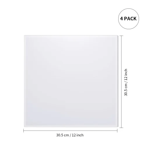 Vista 2 de PYD Life 4 unidades de hojas en blanco de acrílico para sublimación 12" x 12" blancas, 1/6" de grosor (4 mm) Placas de nombre personalizadas