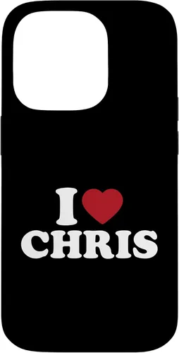 Vista 17 de Funda con corazón rojo para iPhone 16 I Love Chris, I Heart Chris